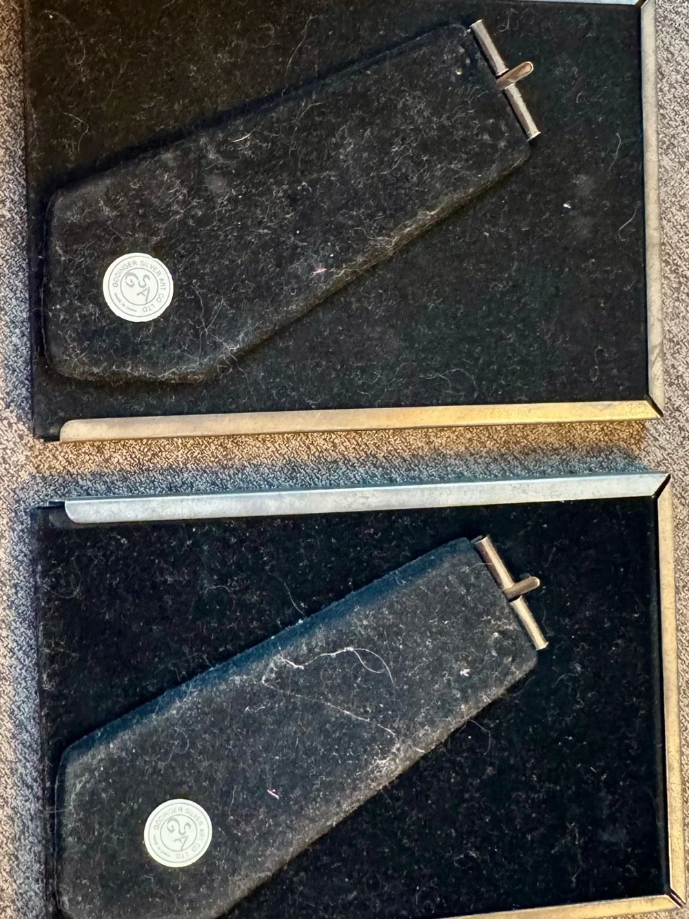 Vintage Set of 2 Godinger Silver Plated Small Picture Frames-Freestanding
